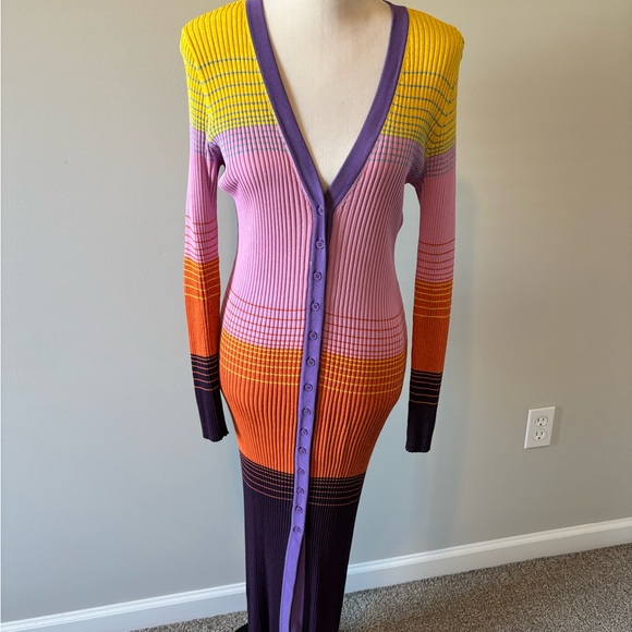 STAUD Vibrant Striped Midi Dress - Picture 2 of 4